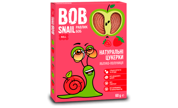 Замовити Десерти Натуральні яблучно-полуничні цукерки Bob Snail