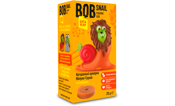 Замовити Десерти Фруктові цукерки яблуко-груша та іграшка Bob Snail
